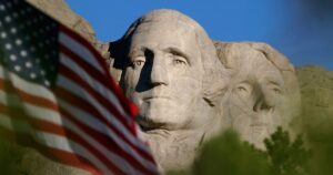 Mt Rushmore - US Flag